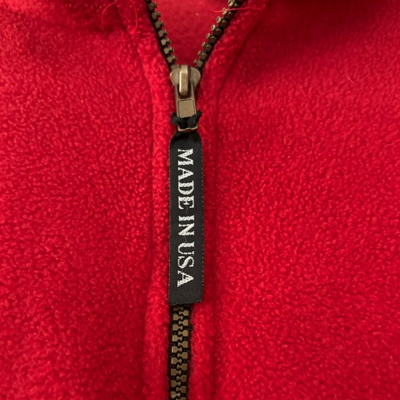 Red 1/4 Zip Fleece pullover- Hyannisport embroidered on chest. Unisex Large - Picture 3 of 5